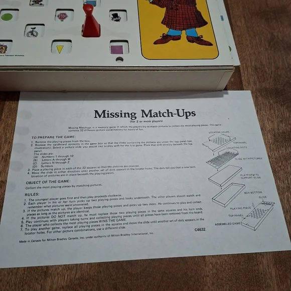 Vintage Sesame Street Missing Match Ups Game By Milton Bradley Company - Picture 3 of 12